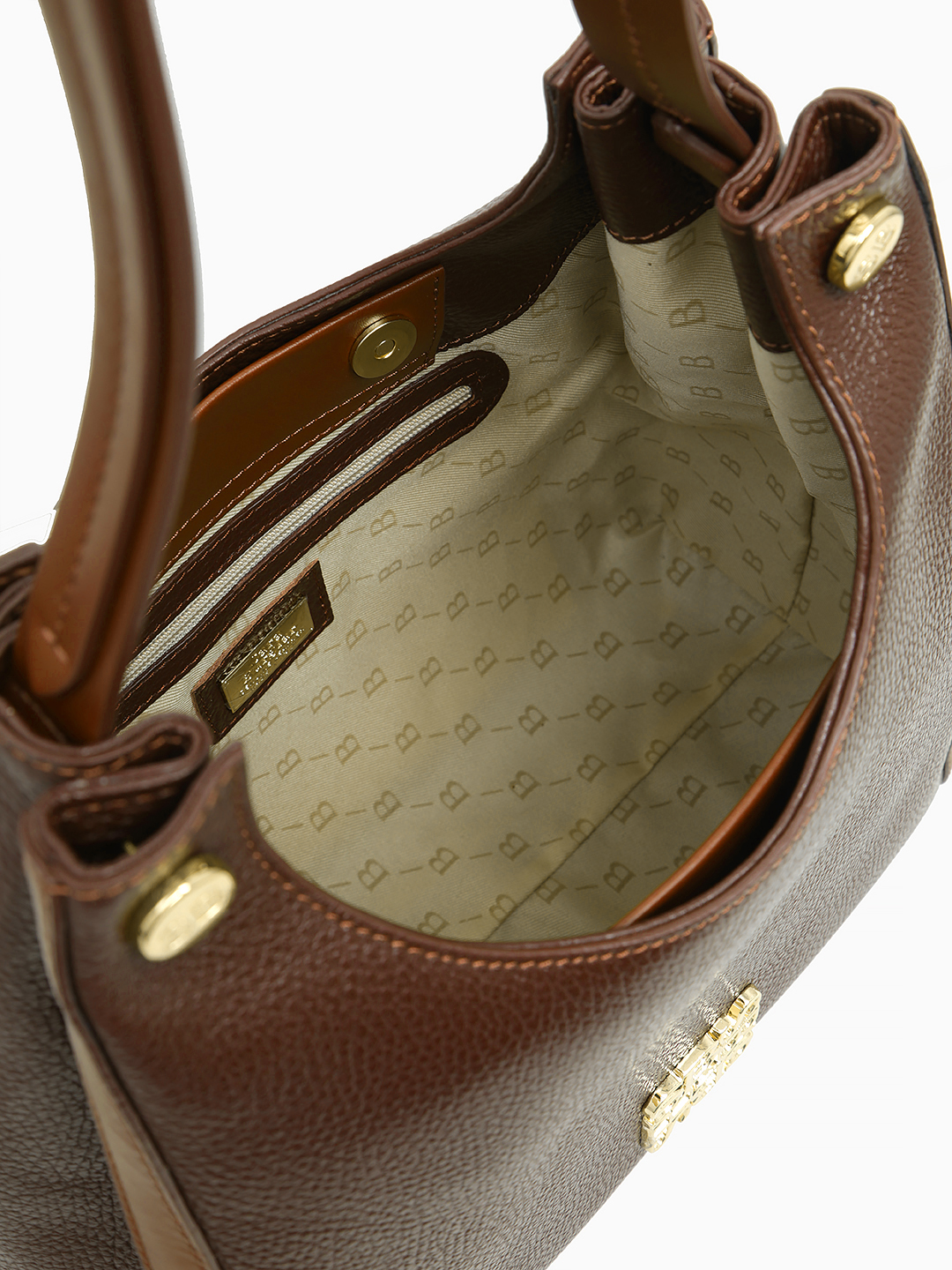 Сумка-хобо из натуральной кожи с металлическим логотипом Sara Burglar в ореховом оттенке