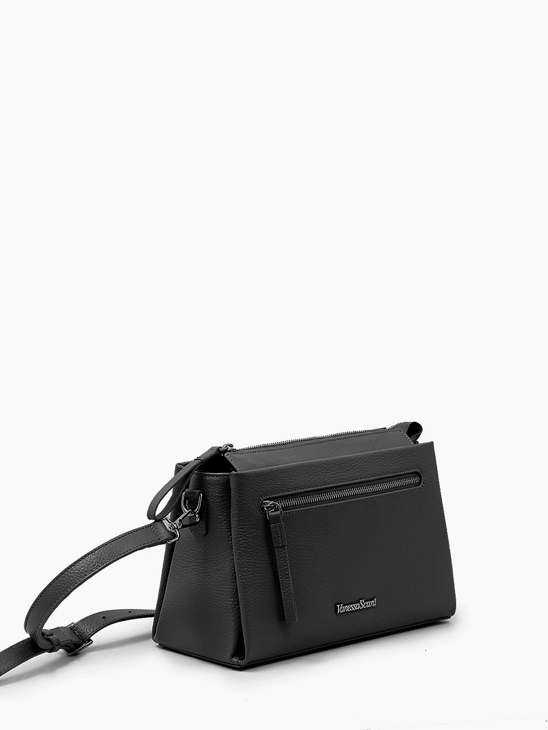 Прямоугольная кросс-боди на плечо с тремя отделениями от Vanessa Scani в чёрном цвете