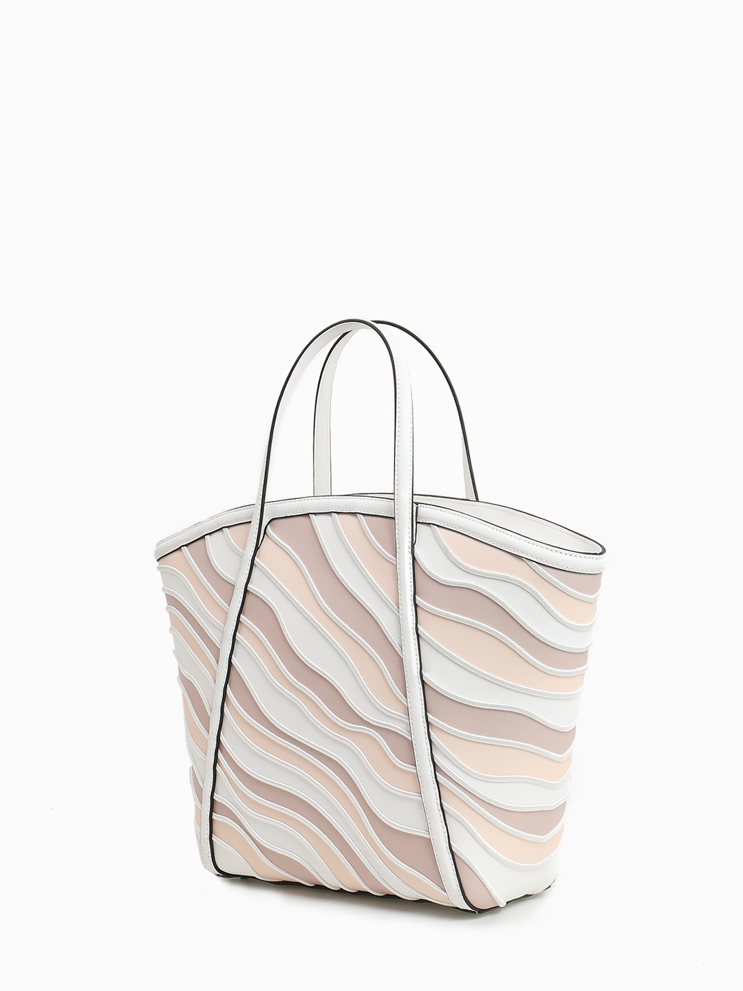 Сумка-трапеция в размере М с объёмным узором от CROMIA в белом цвете