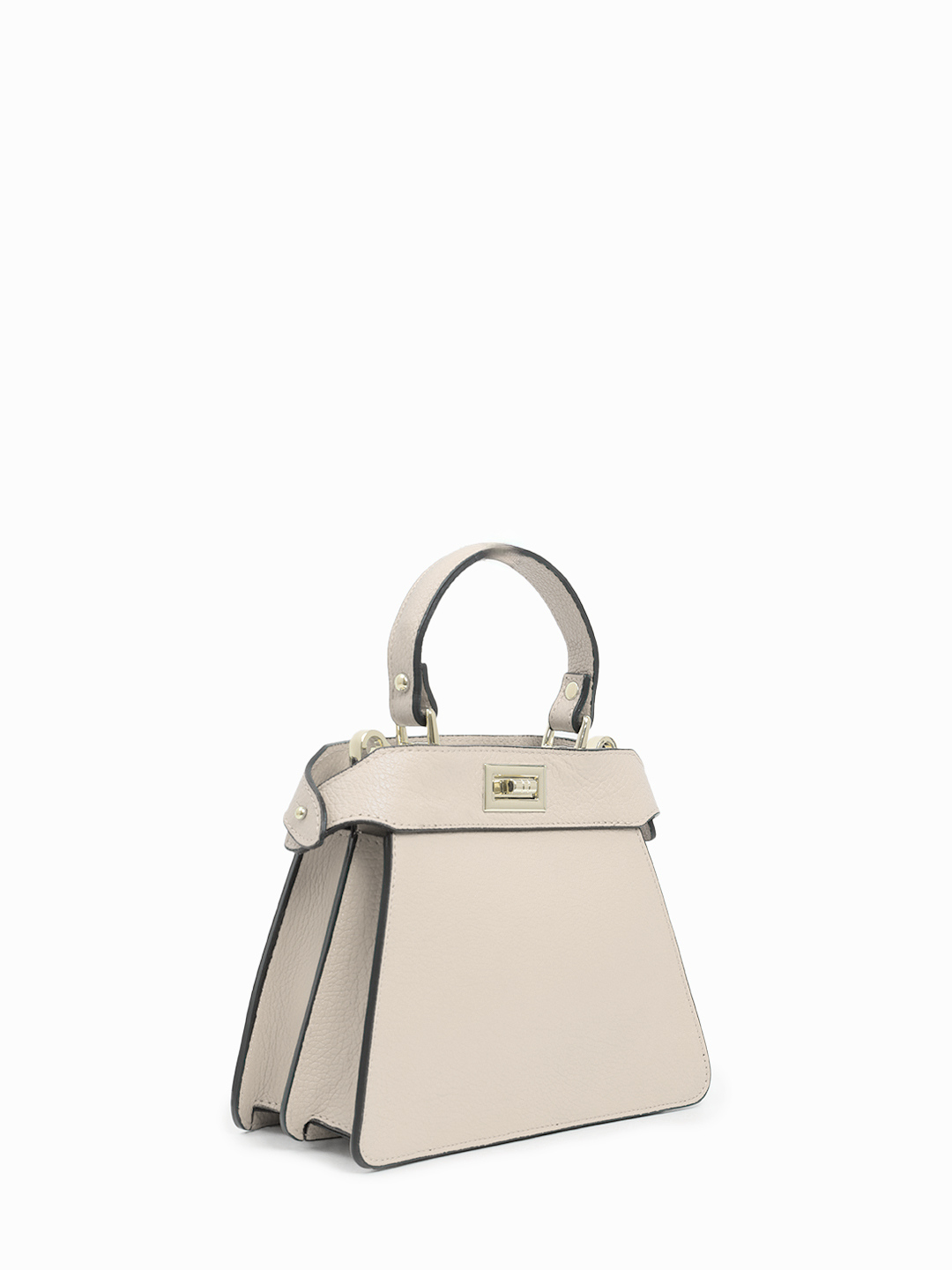 Сумка с подвеской в виде платка-твилли от Di Gregorio в оттенке латте