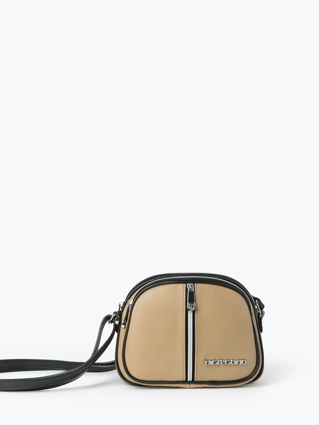 Кросс - боди с тремя молниями от Di Gregorio в цвете тауп