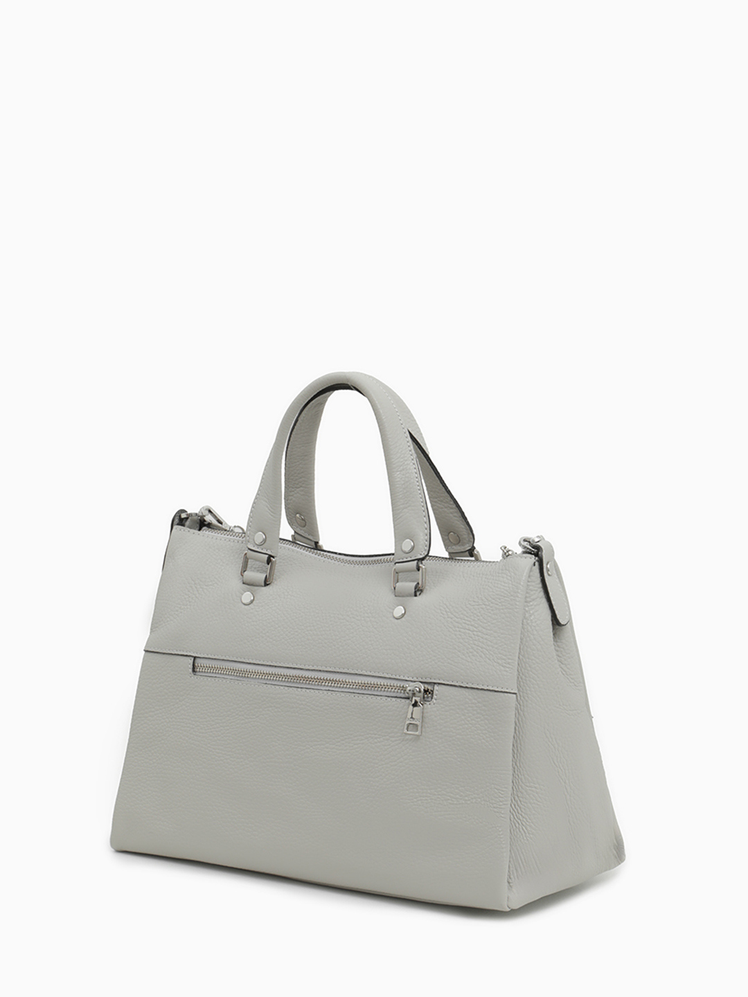 Сумка-трапеция с серебристой цепочкой от RIPANI в жемчужном оттенке