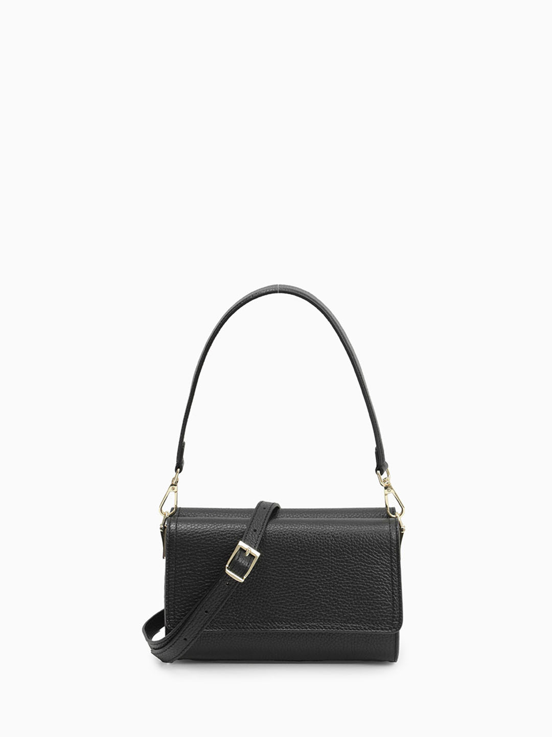 Маленькая сумка-багет от Ripani из натуральной кожи черного цвета