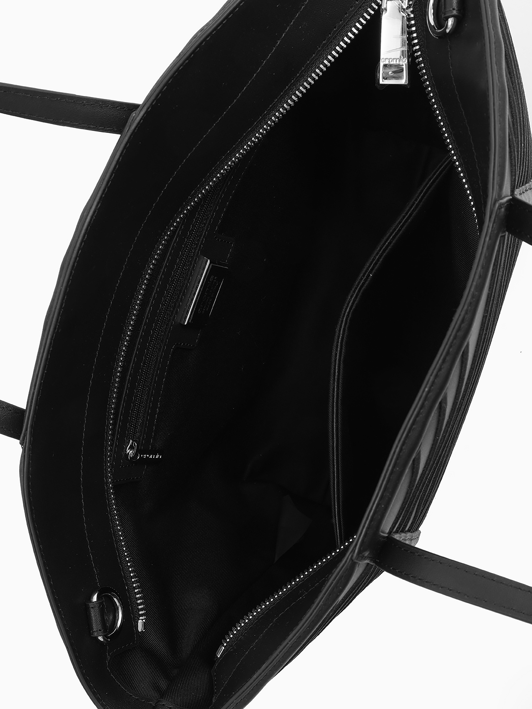Сумка-трапеция в размере М с объёмным узором от CROMIA в чёрном цвете