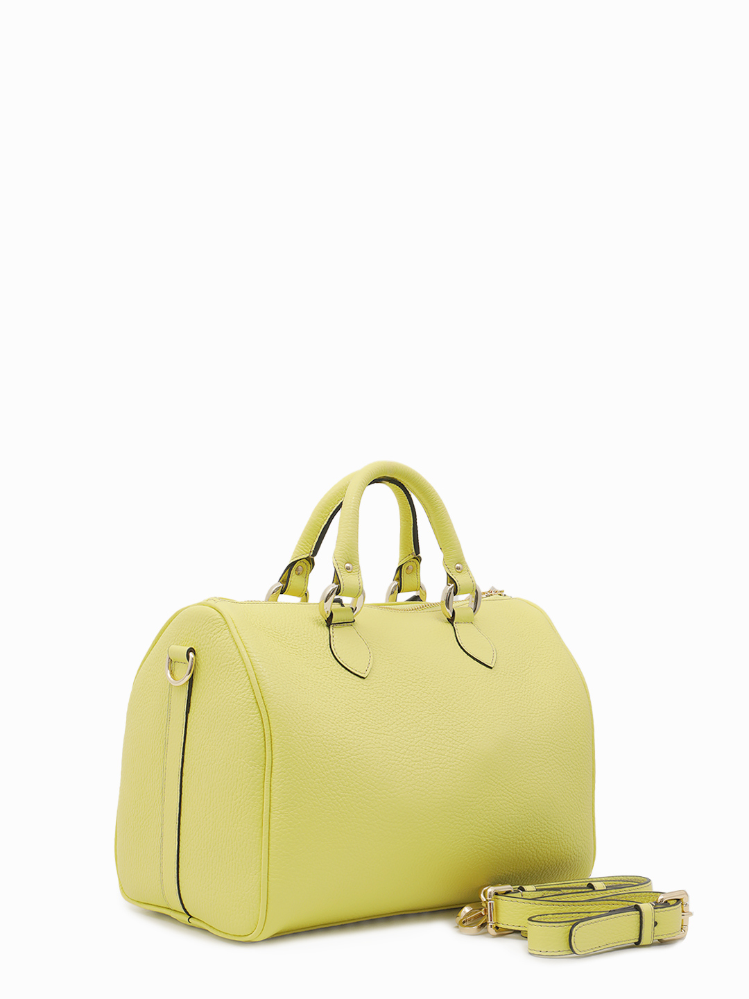 Сумка-боулер в размере М с брелком с твилли от Di Gregorio жёлтого цвета