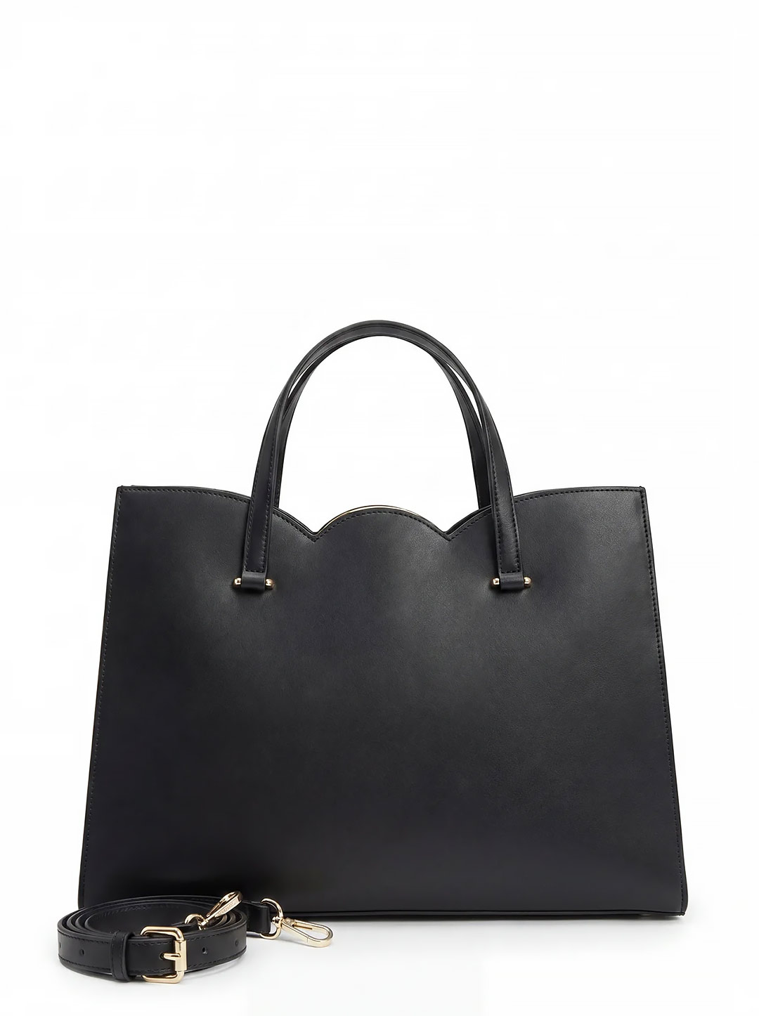 Классическая деловая сумка жесткой формы от Cromia из натуральной кожи черного цвета