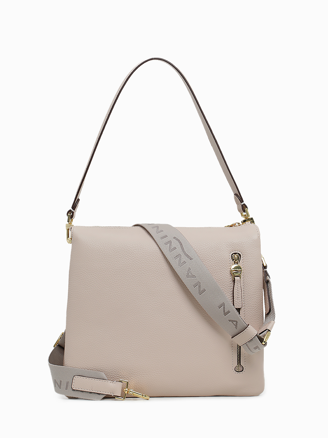 Пудровая кросс-боди с дополнительным карманом для платка от NANNINI