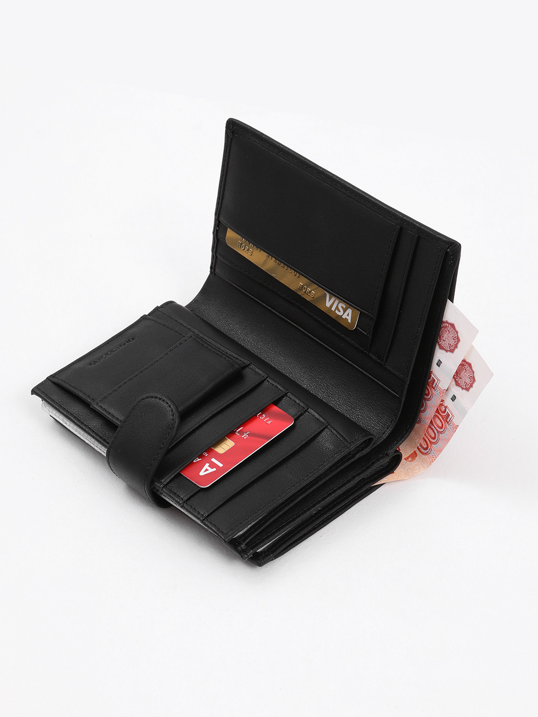 Органайзер для авто документов и паспорта на кнопке от Di Gregorio в чёрном цвете