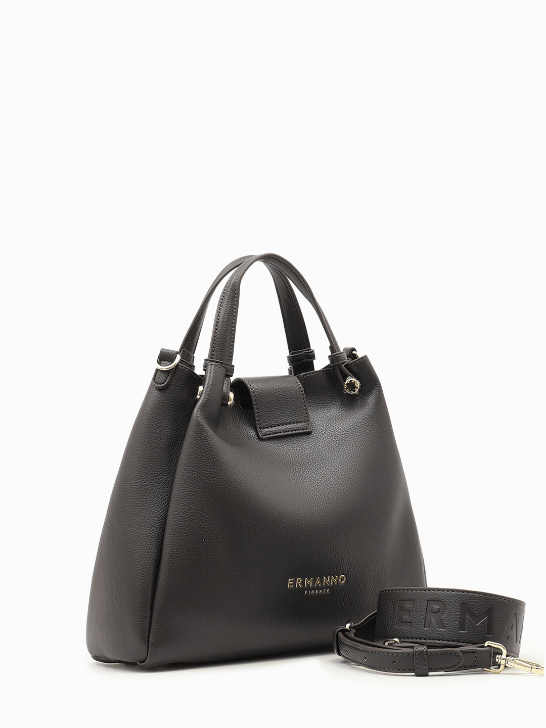 Сэтчел от Ermanno Firenze из качественной экокожи в черном цвете