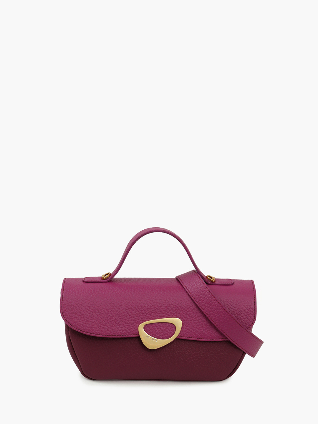Сэтчел Calipso из натуральной кожи в бордово-розовом цвете с фирменной фурнитурой от ARCADIA