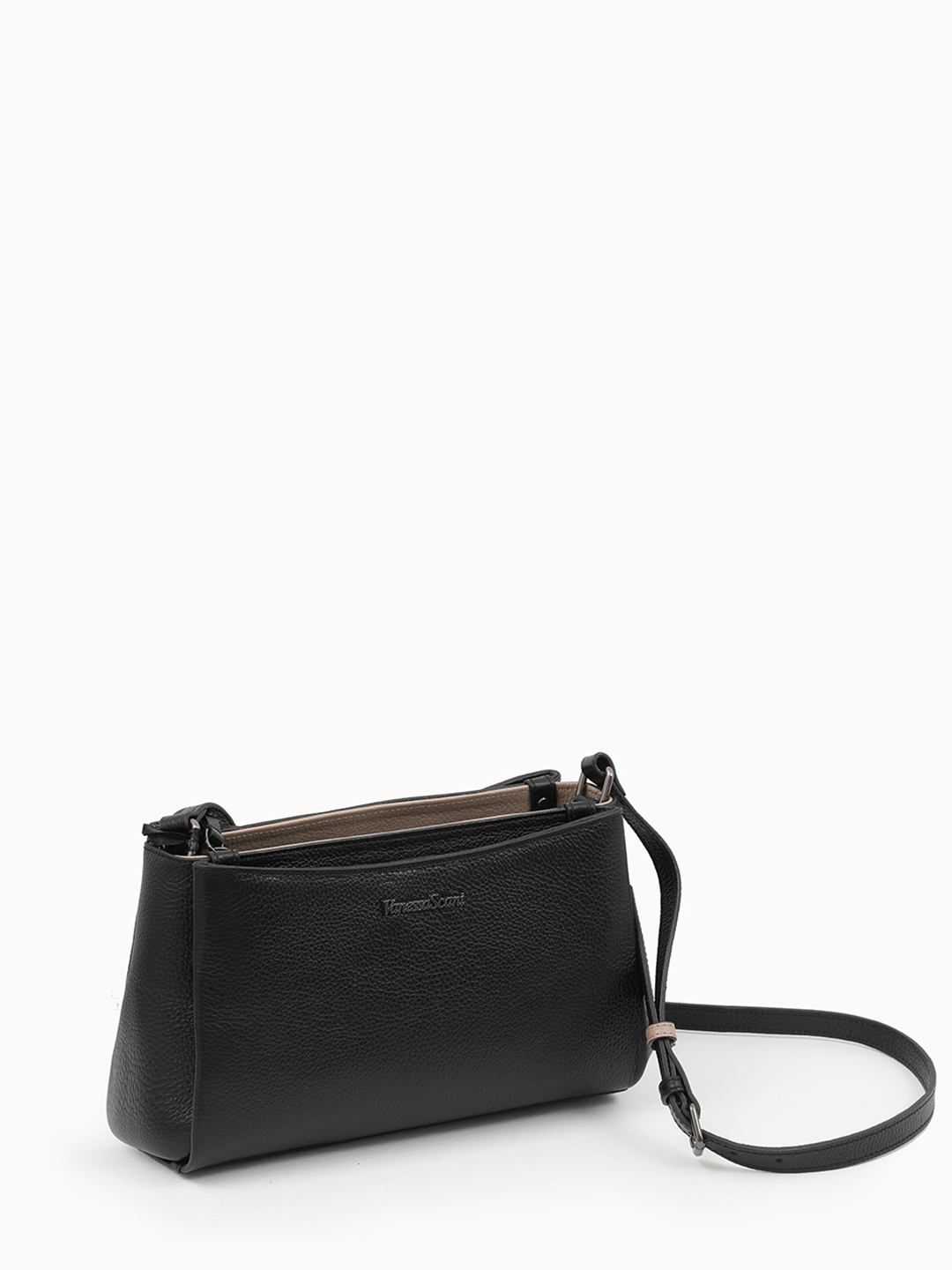 Кросс-боди на плечо с контрастными вставками от Vanessa Scani в чёрном цвете