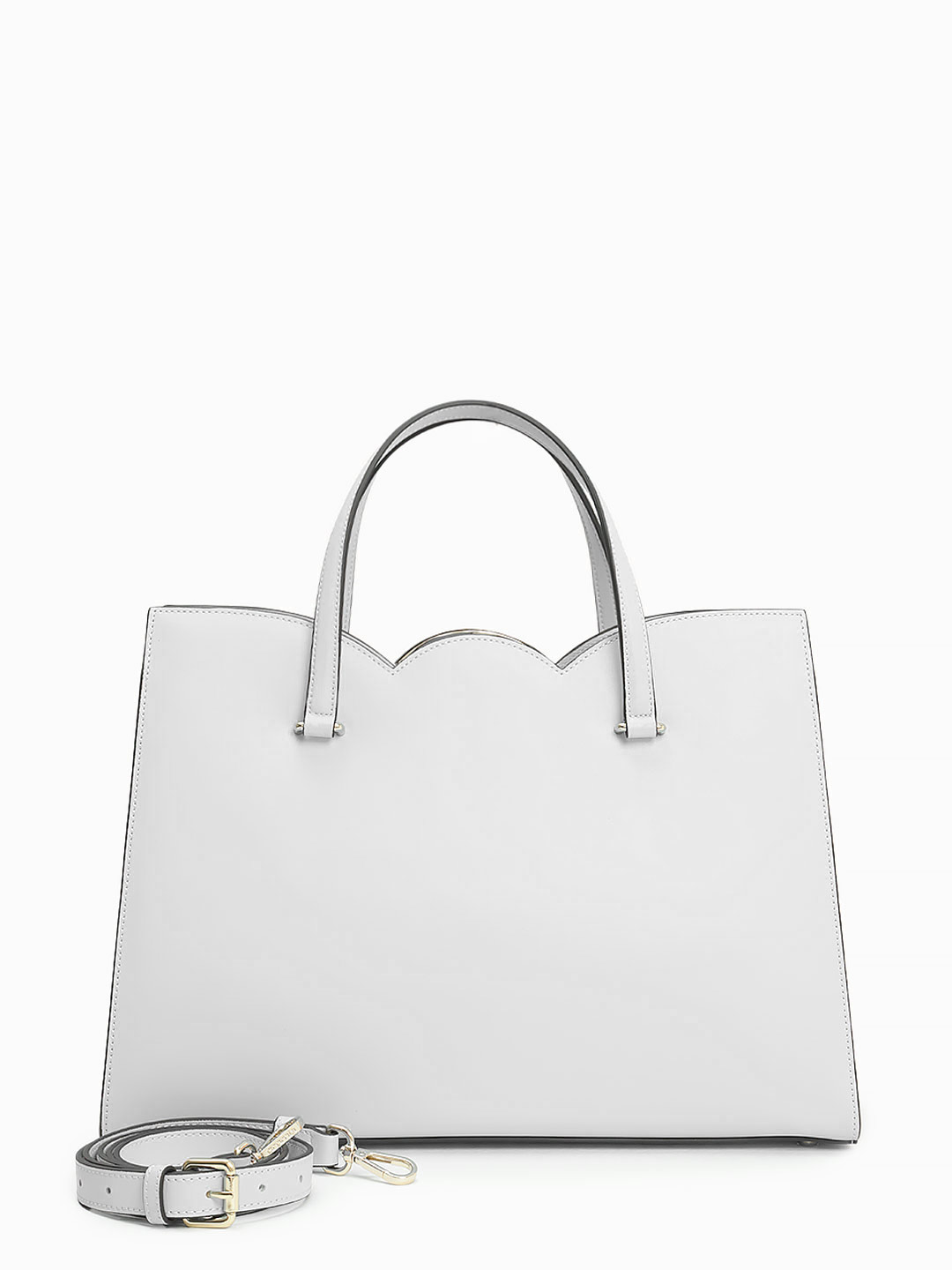 Классическая деловая сумка жесткой формы от Cromia из натуральной кожи белого цвета